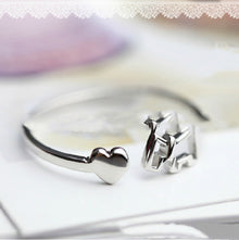 Anel Duplo Coração Aberto