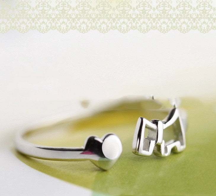 Anel Duplo Coração Aberto