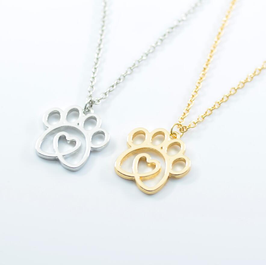 Colar Pegada de Cão Coração