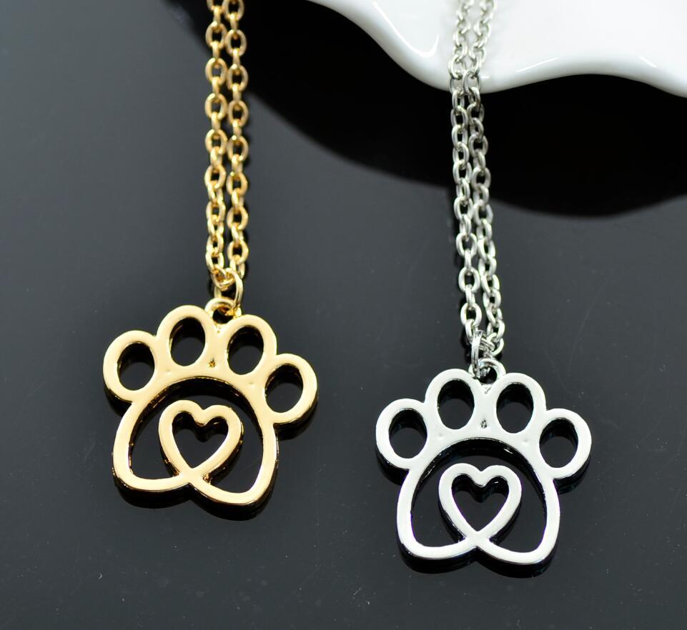 Colar Pegada de Cão Coração