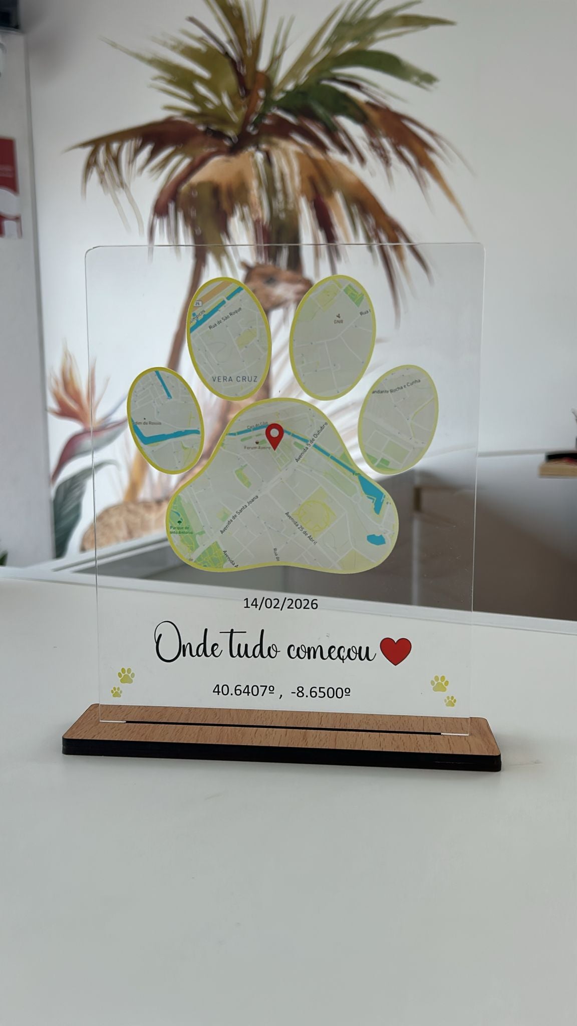Candeeiro personalizado - Mapa Acrílico