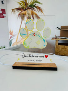 Candeeiro personalizado - Mapa Acrílico